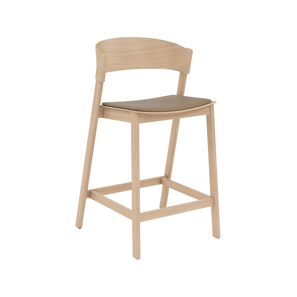 Cover Counter Stool: Upholstered + Oak + Without Footrest