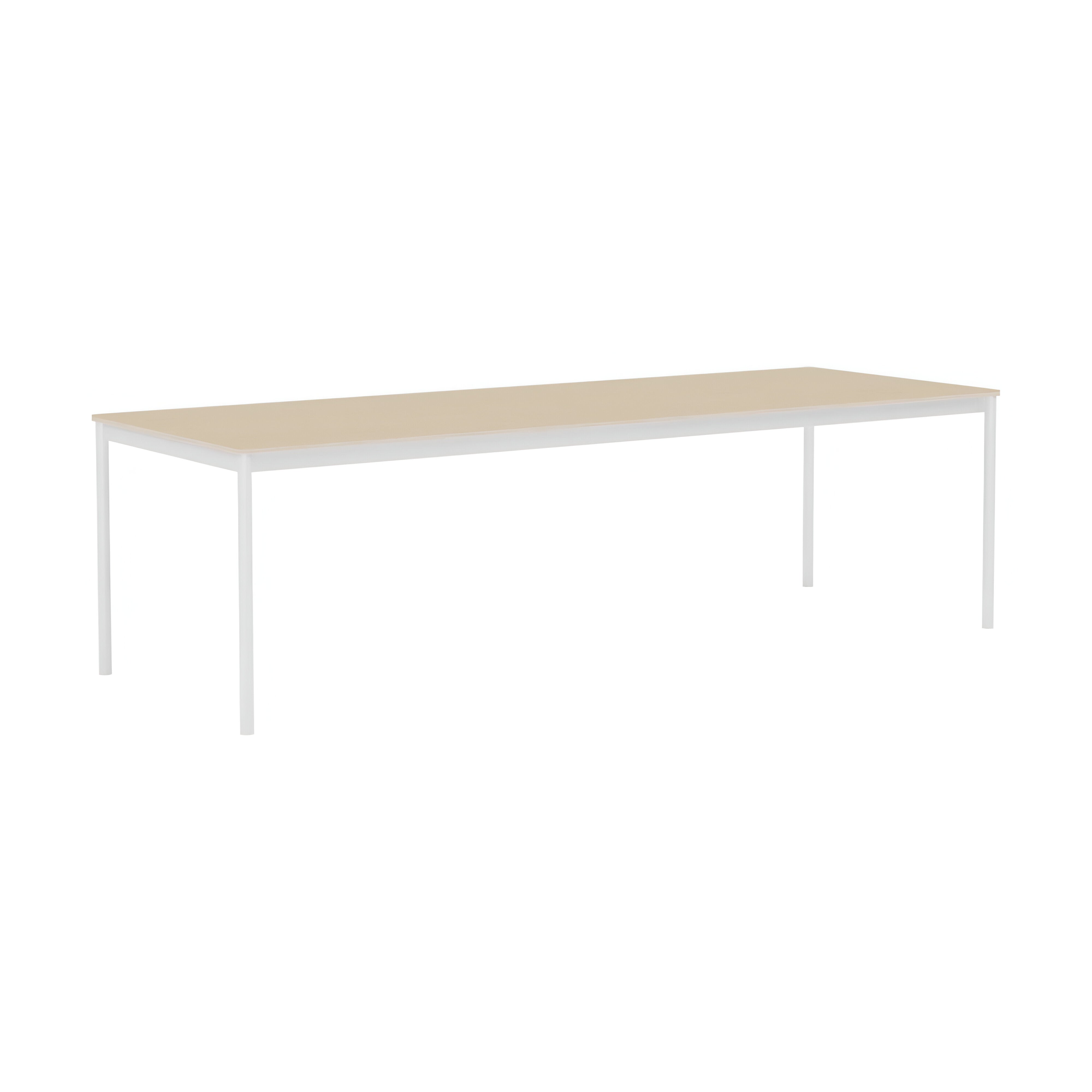 Base Table: Large + Lacquered Oak Veneer + Plywood Edge + White