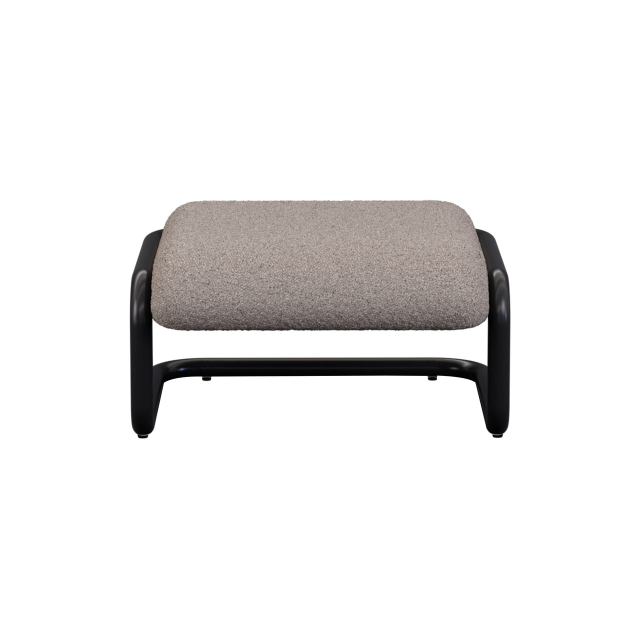 Tube Ottoman: Black + Boucle Grey