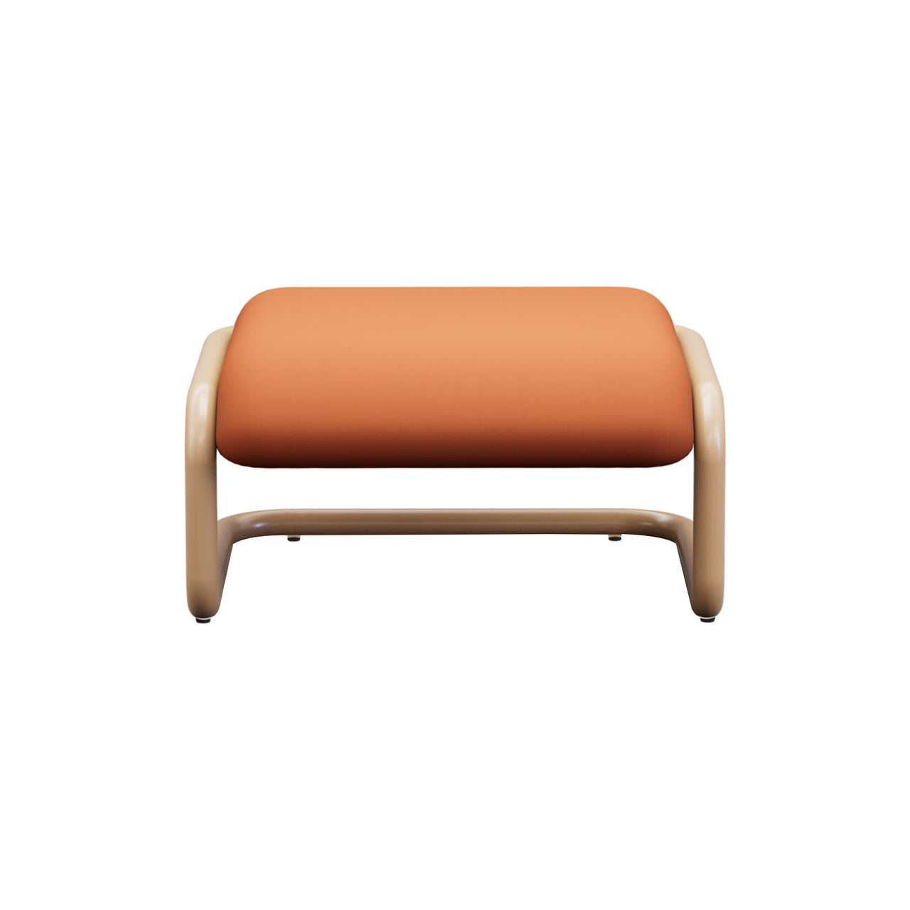 Tube Ottoman: Tan + Vegan Leather Tan