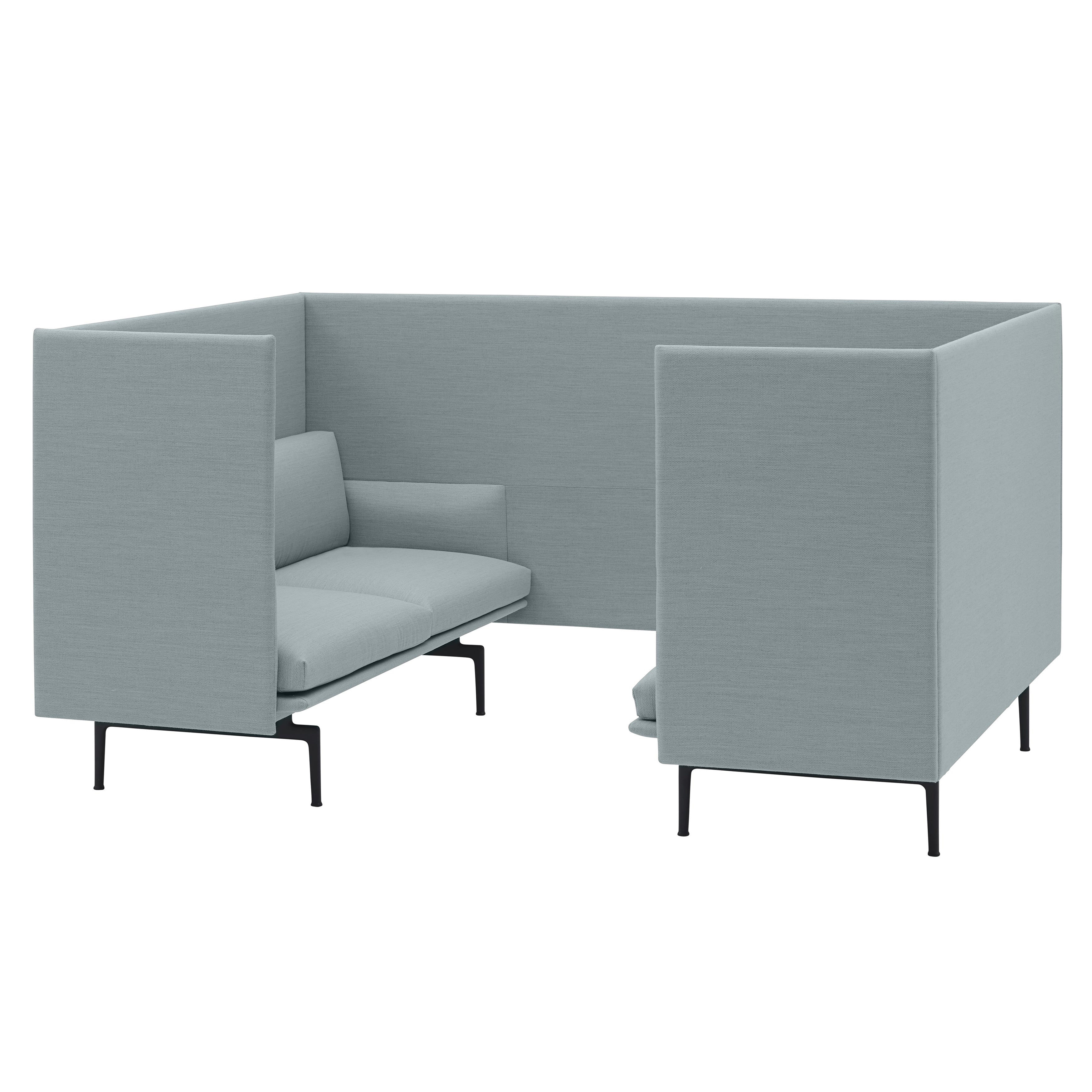 Outline Highback Cabin 2-Seater: Large + Low + Without Table + Black