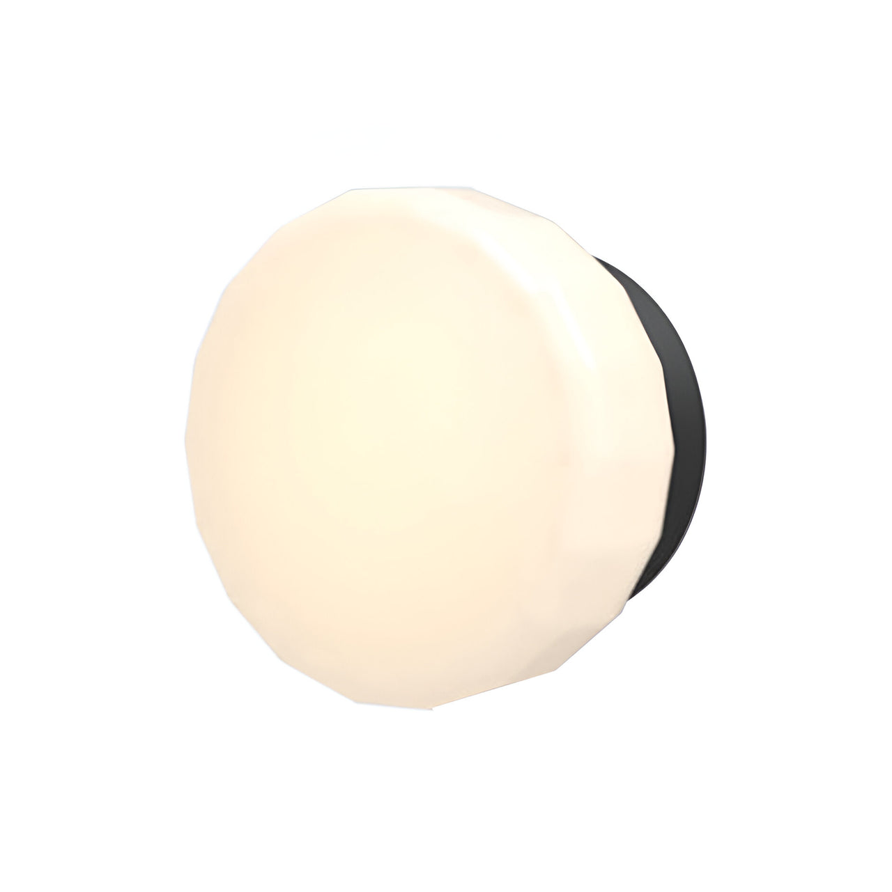 Pastille IP65 Wall Lamp: Collar + Faceted + Matte Black