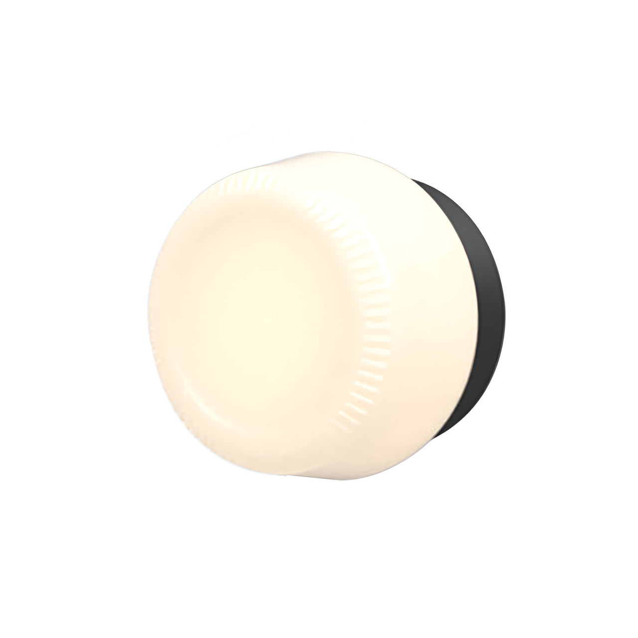 Pastille IP65 Wall Lamp: Collar + Ribbed + Matte Black