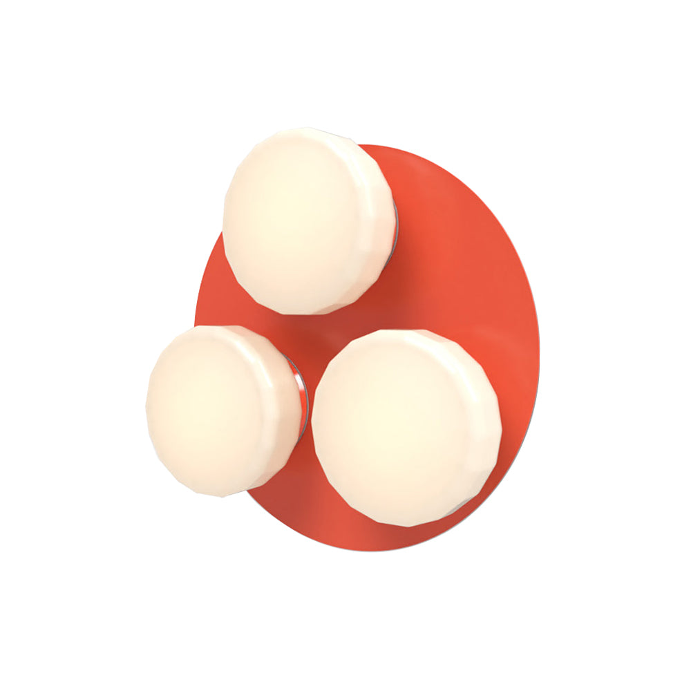Pastille 3 IP65 Wall Lamp: 3 Cluster + Faceted + Vermillion