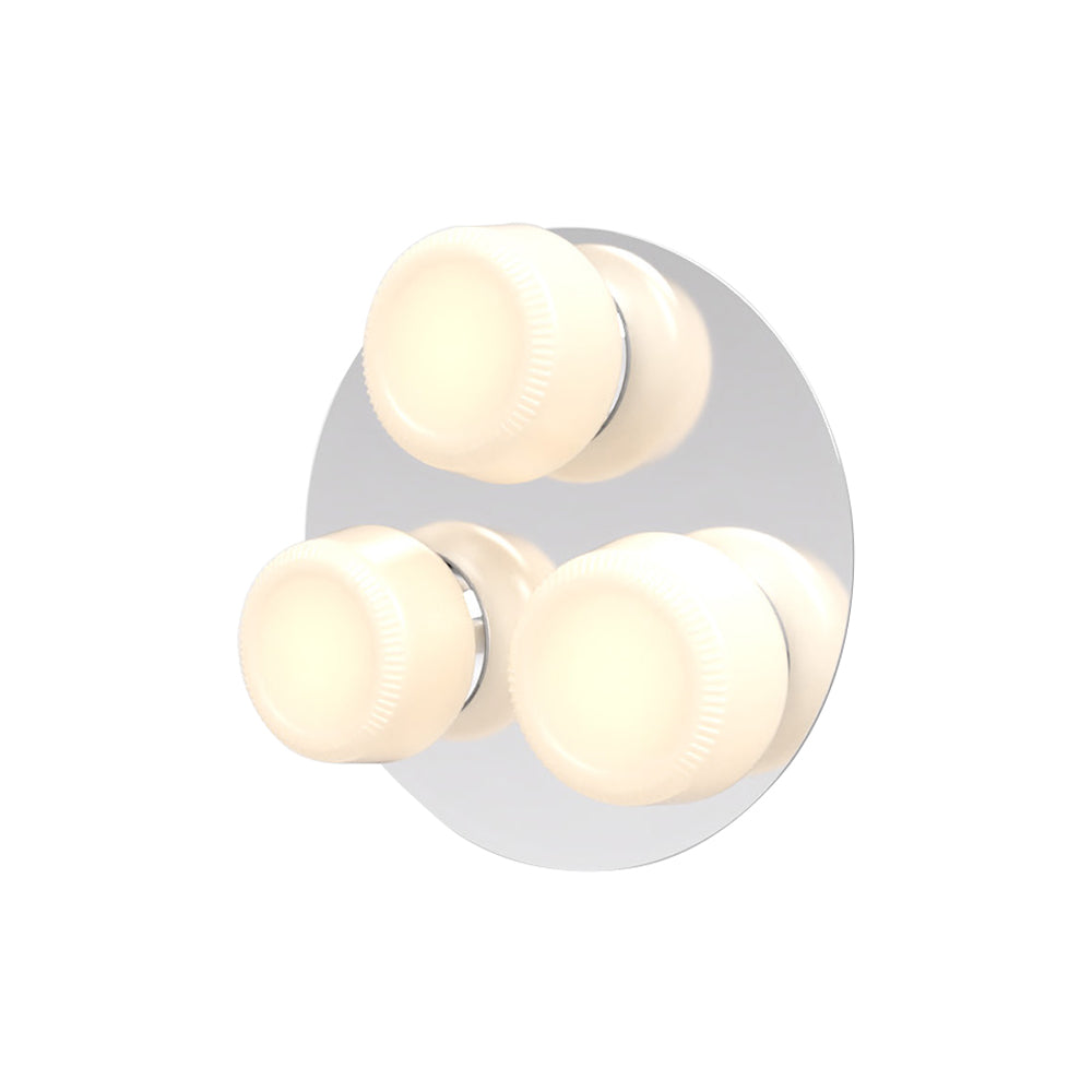 Pastille 3 IP65 Wall Lamp: 3 Cluster + Ribbed + Polished Chrome