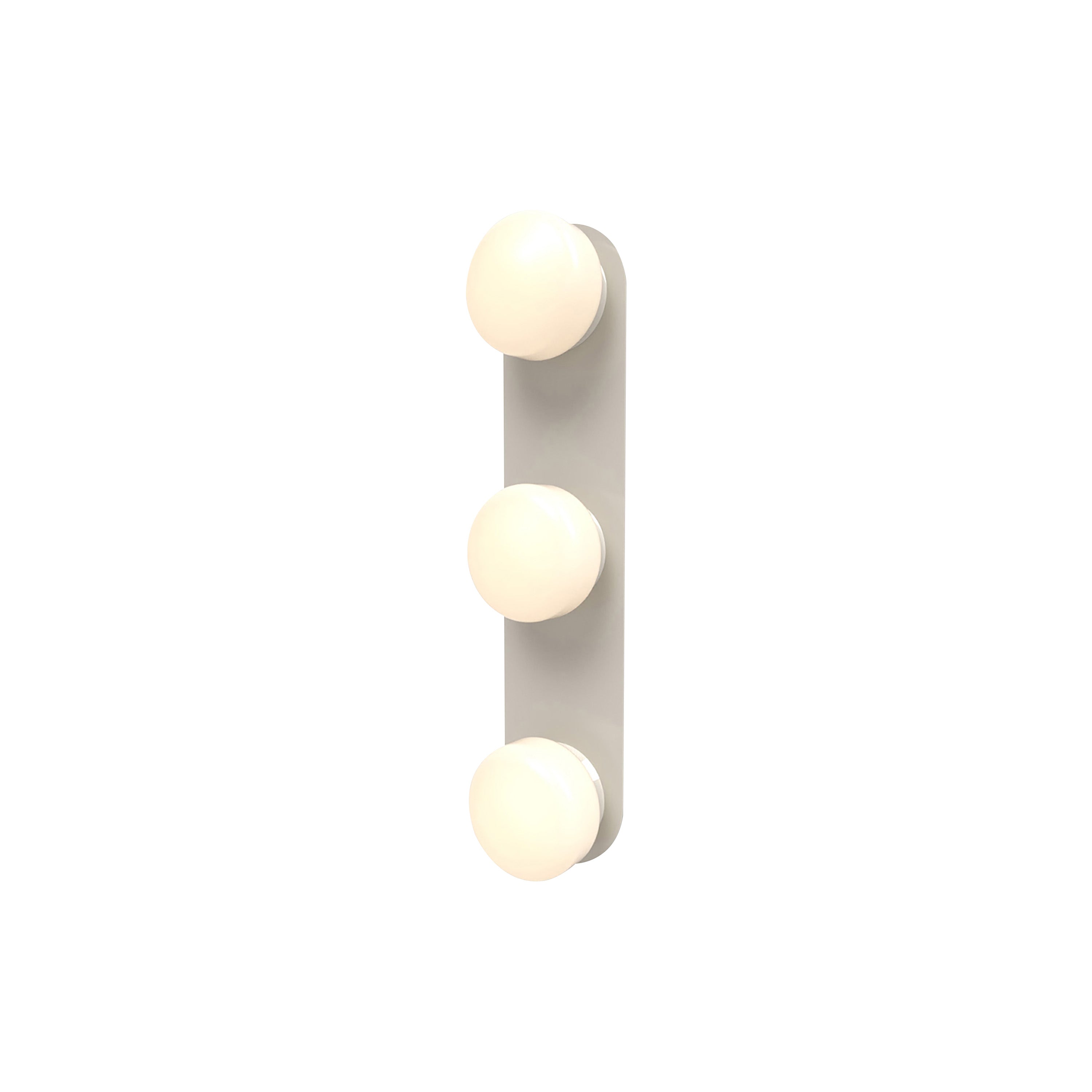 Pastille 3 Wall Lamp: 3 Vanity + Droplet + Silk Grey