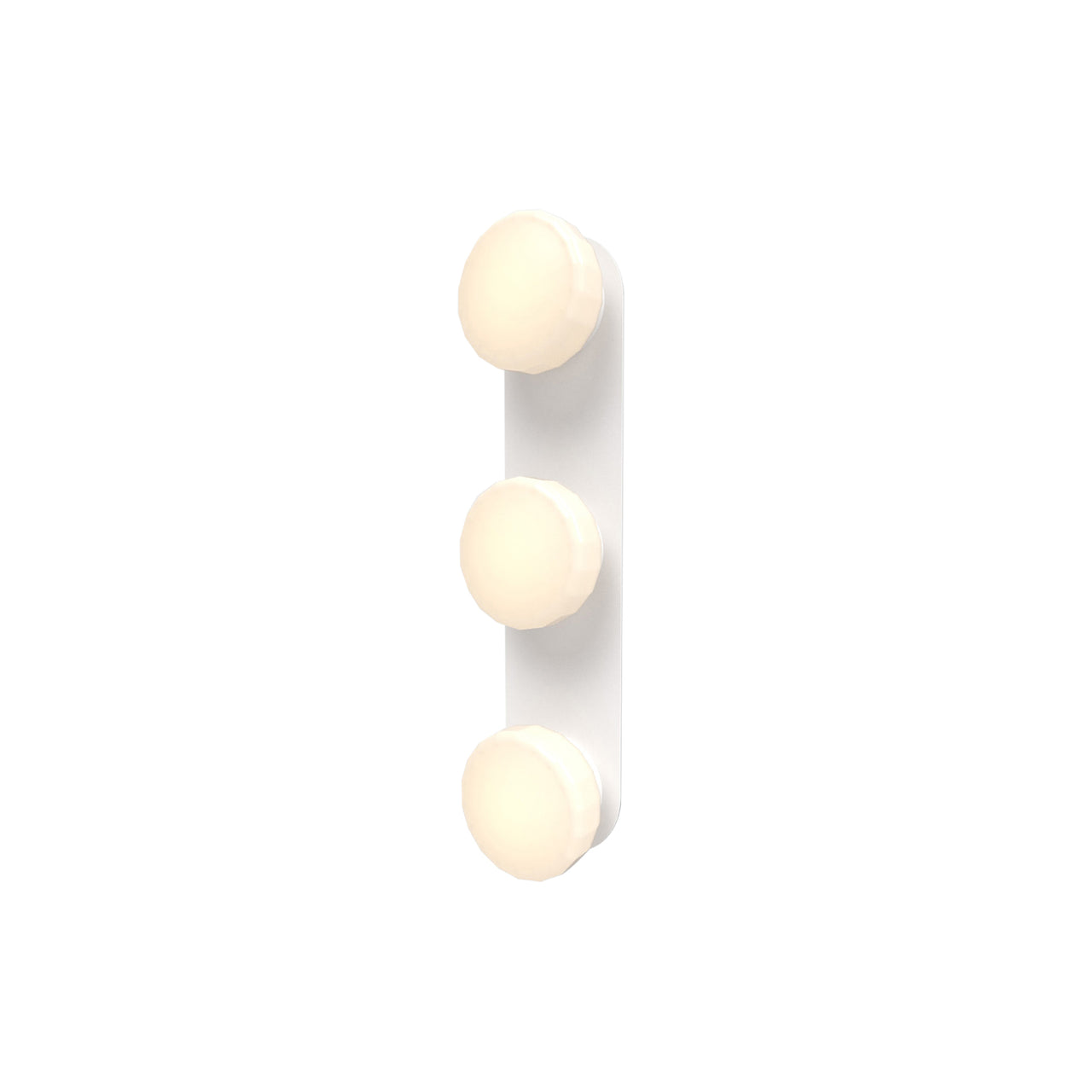 Pastille 3 Wall Lamp: 3 Vanity + Faceted + Matte White