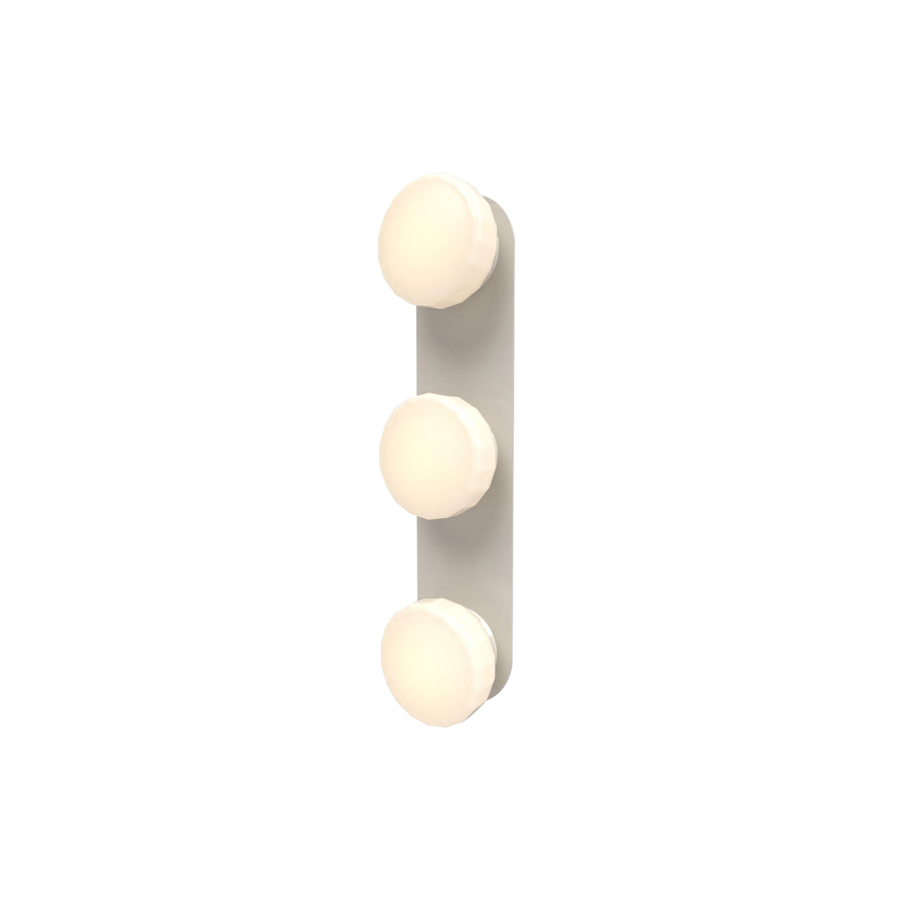Pastille 3 Wall Lamp: 3 Vanity + Faceted + Silk Grey