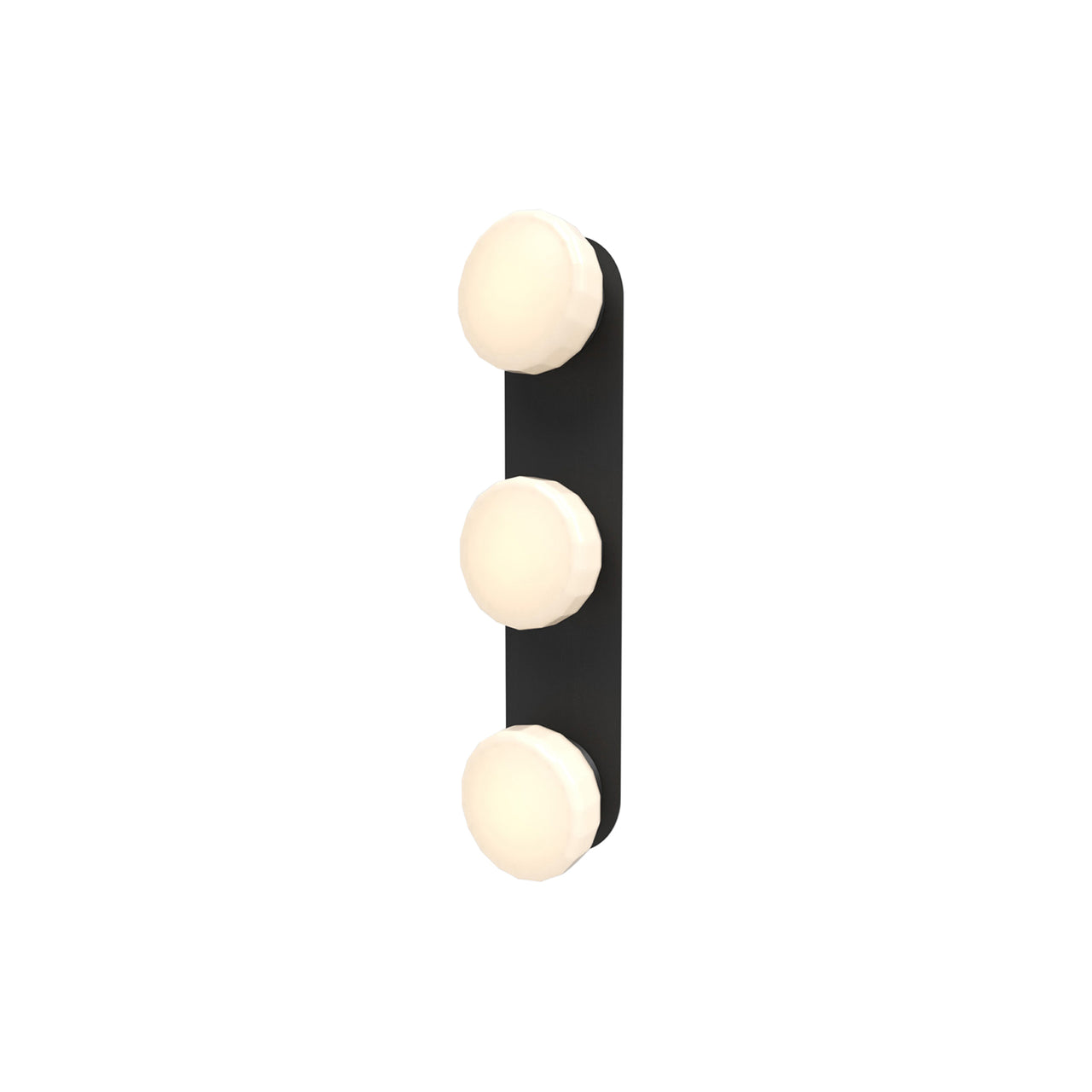 Pastille 3 Wall Lamp: 3 Vanity + Faceted + Matte Black