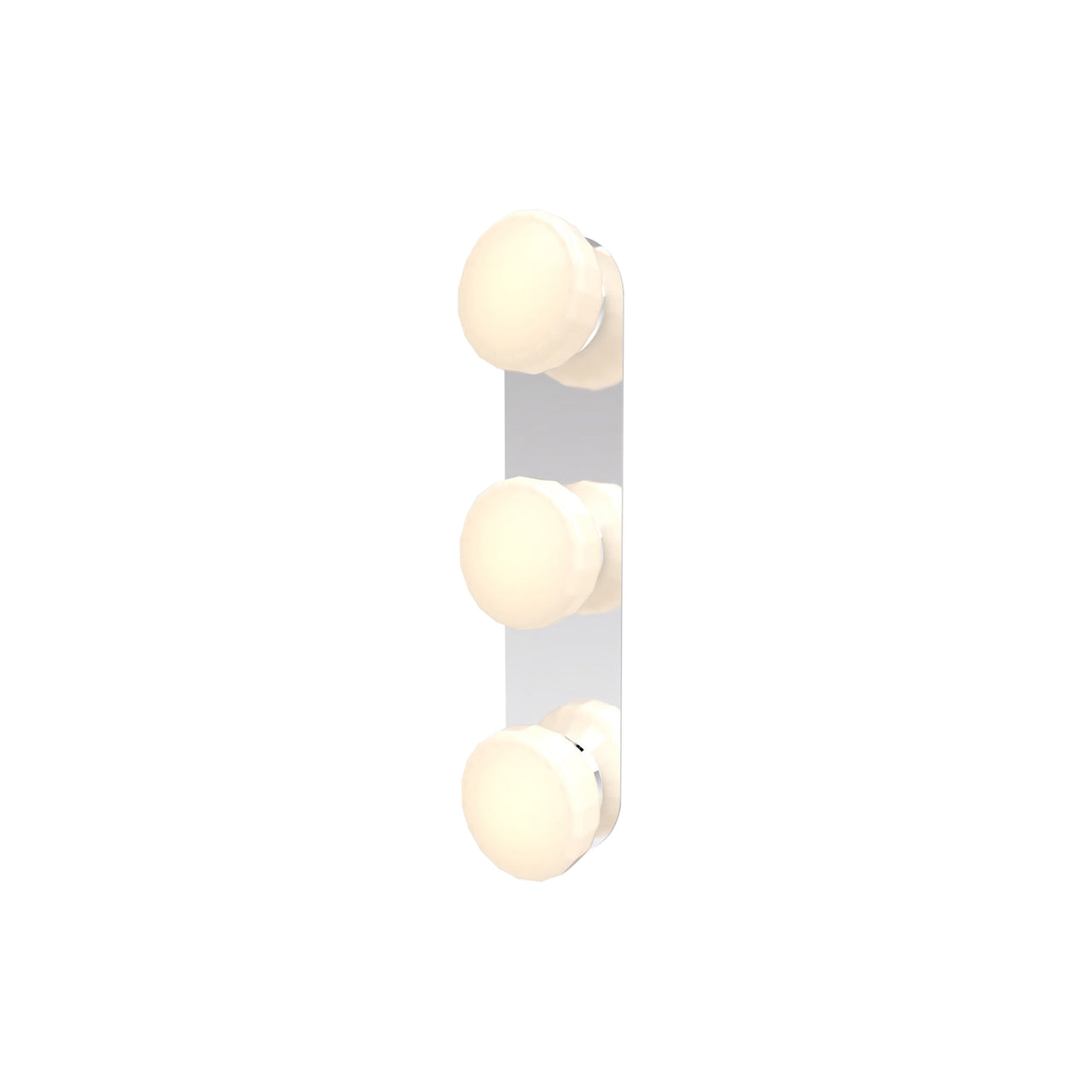 Pastille 3 Wall Lamp: 3 Vanity + Faceted + Polished Chrome