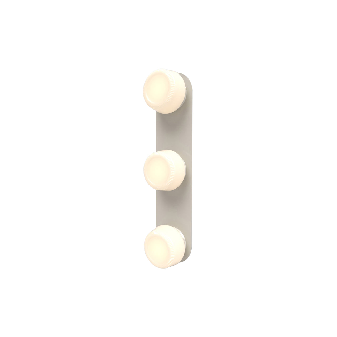 Pastille 3 Wall Lamp: 3 Vanity + Ribbed + Silk Grey