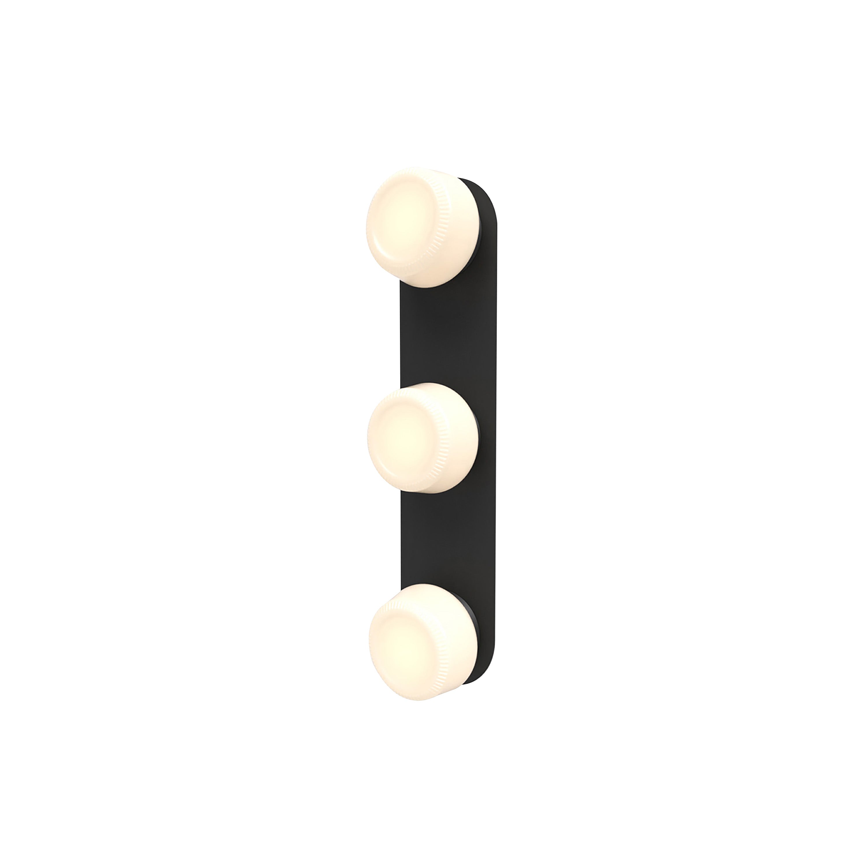Pastille 3 IP65 Wall Lamp: 3 Vanity + Ribbed + Matte Black