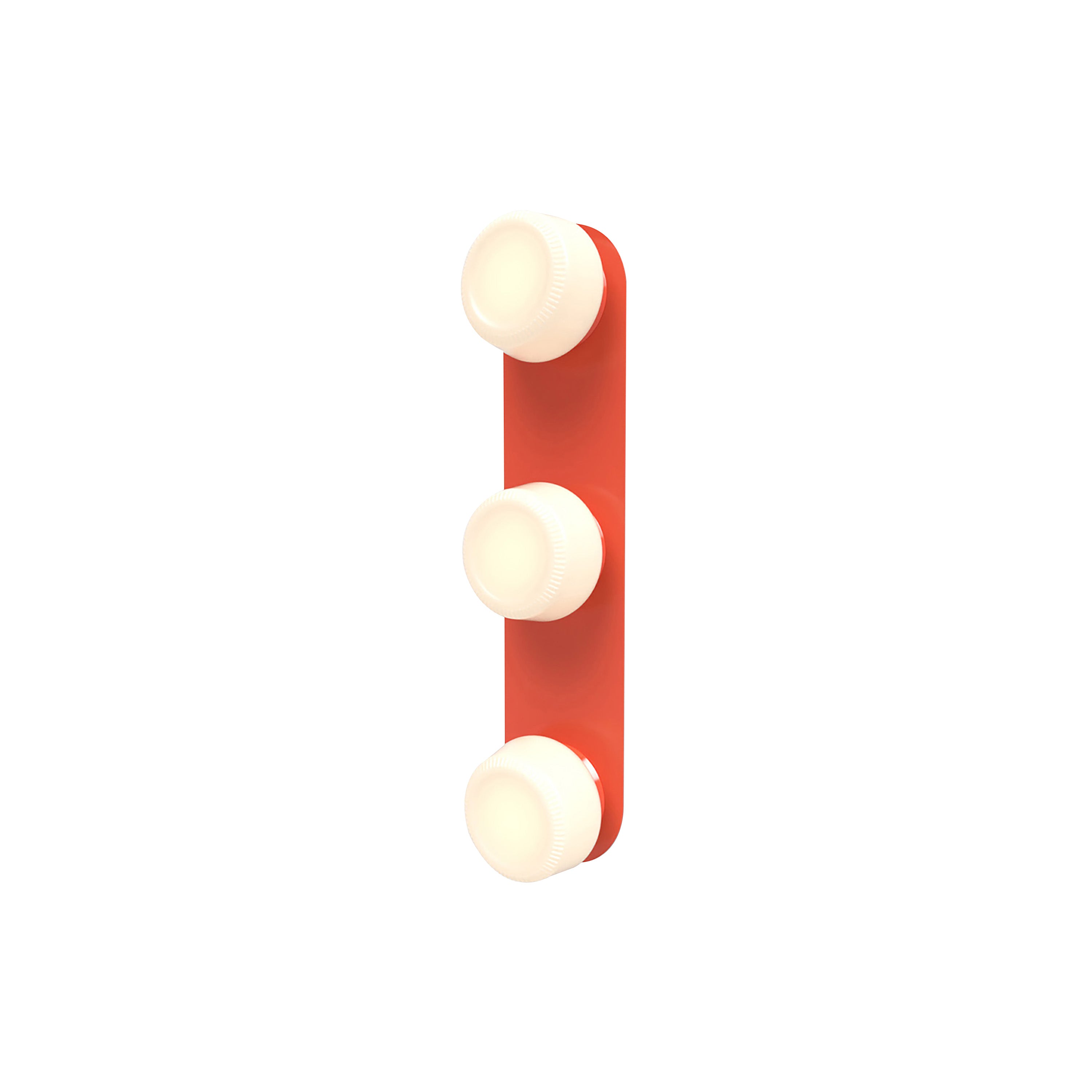 Pastille 3 Wall Lamp: 3 Vanity + Ribbed + Vermillion