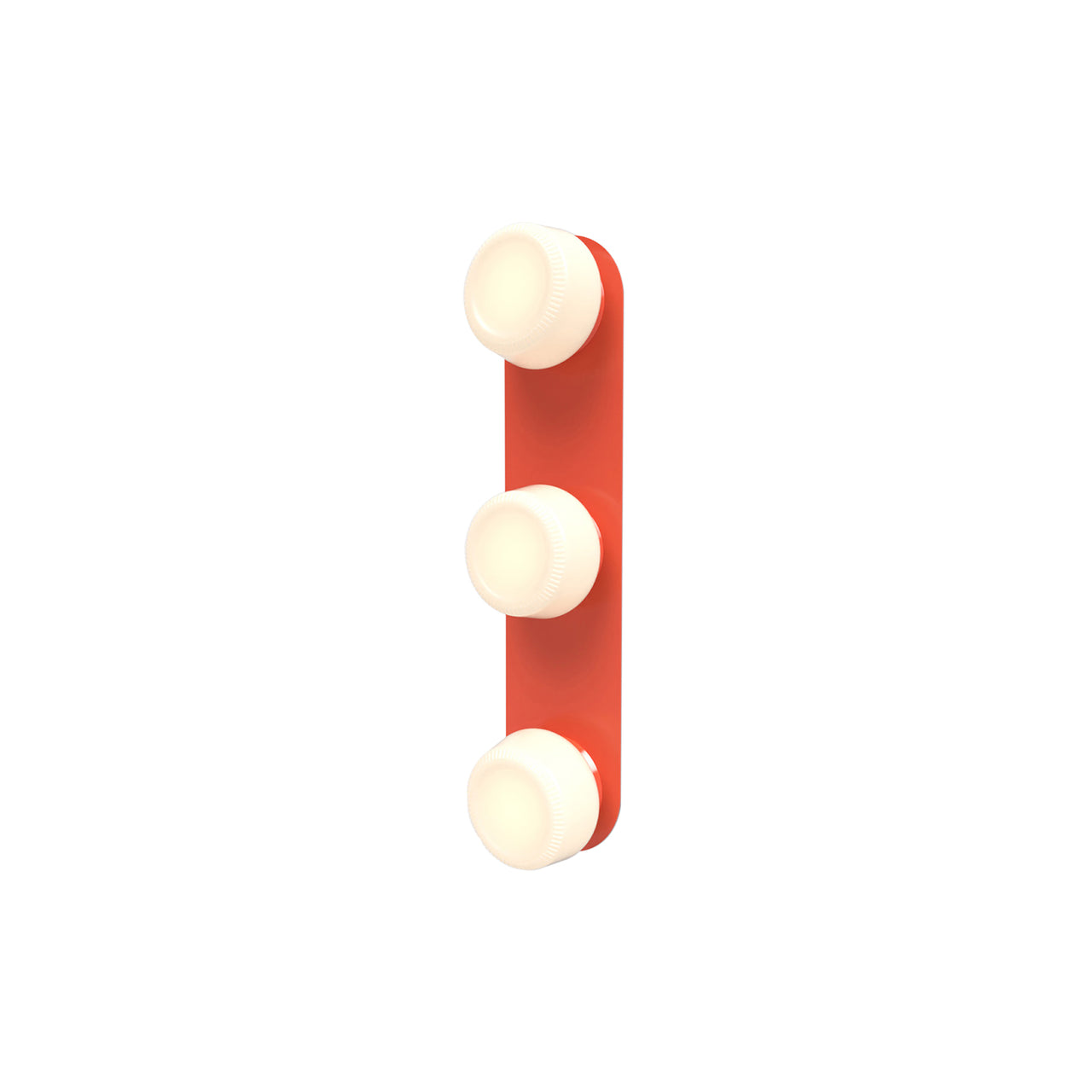 Pastille 3 Wall Lamp: 3 Vanity + Ribbed + Vermillion