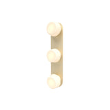 Pastille 3 IP65 Wall Lamp: 3 Vanity + Ribbed + Satin Brass