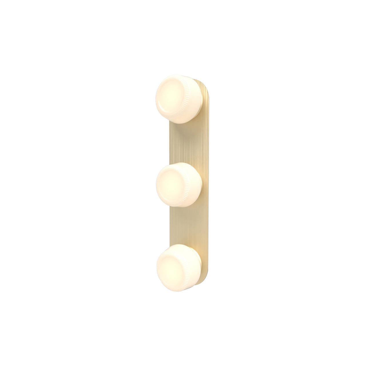 Pastille 3 Wall Lamp: 3 Vanity + Ribbed + Satin Brass
