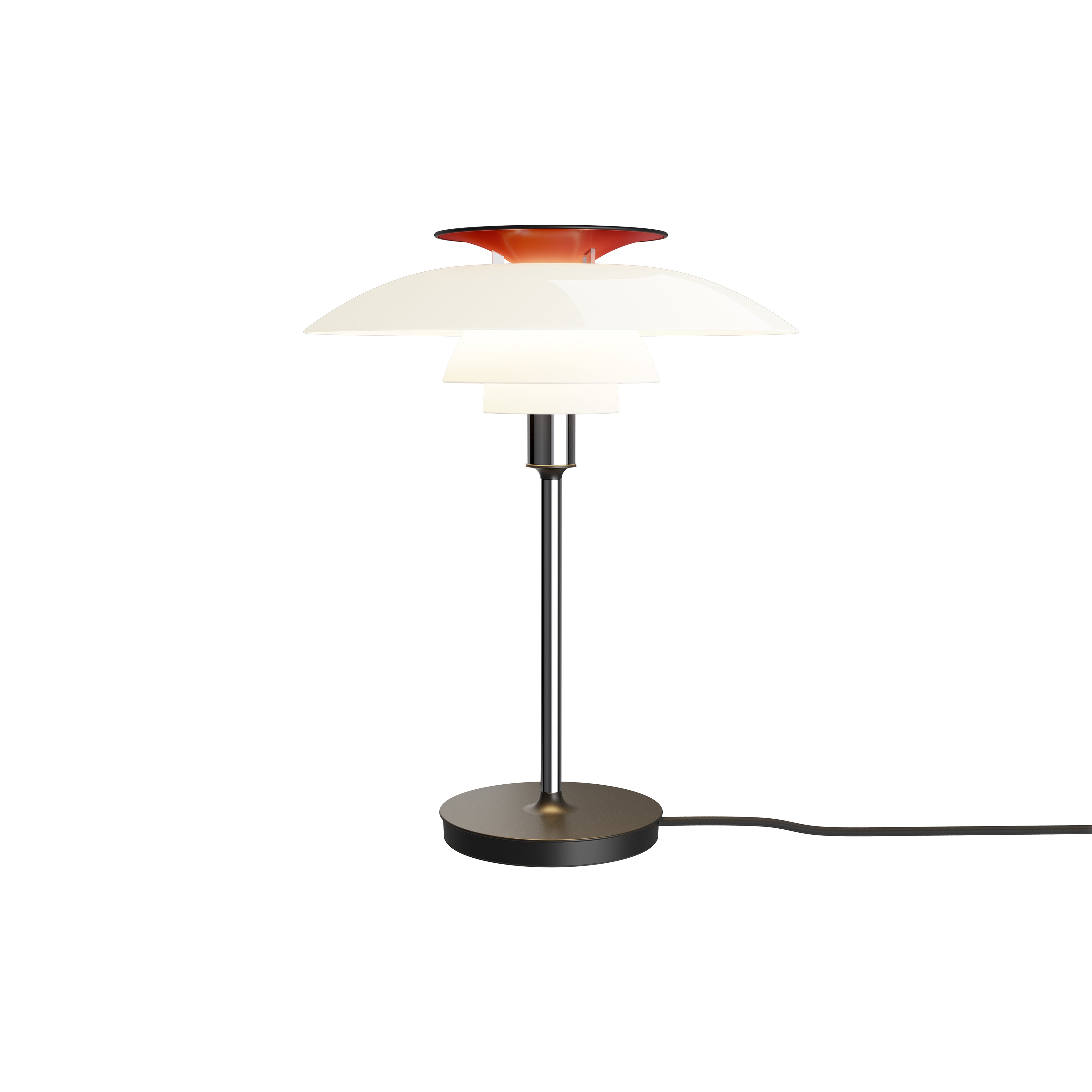 PH 80 Table Lamp: Red + Chrome + Black
