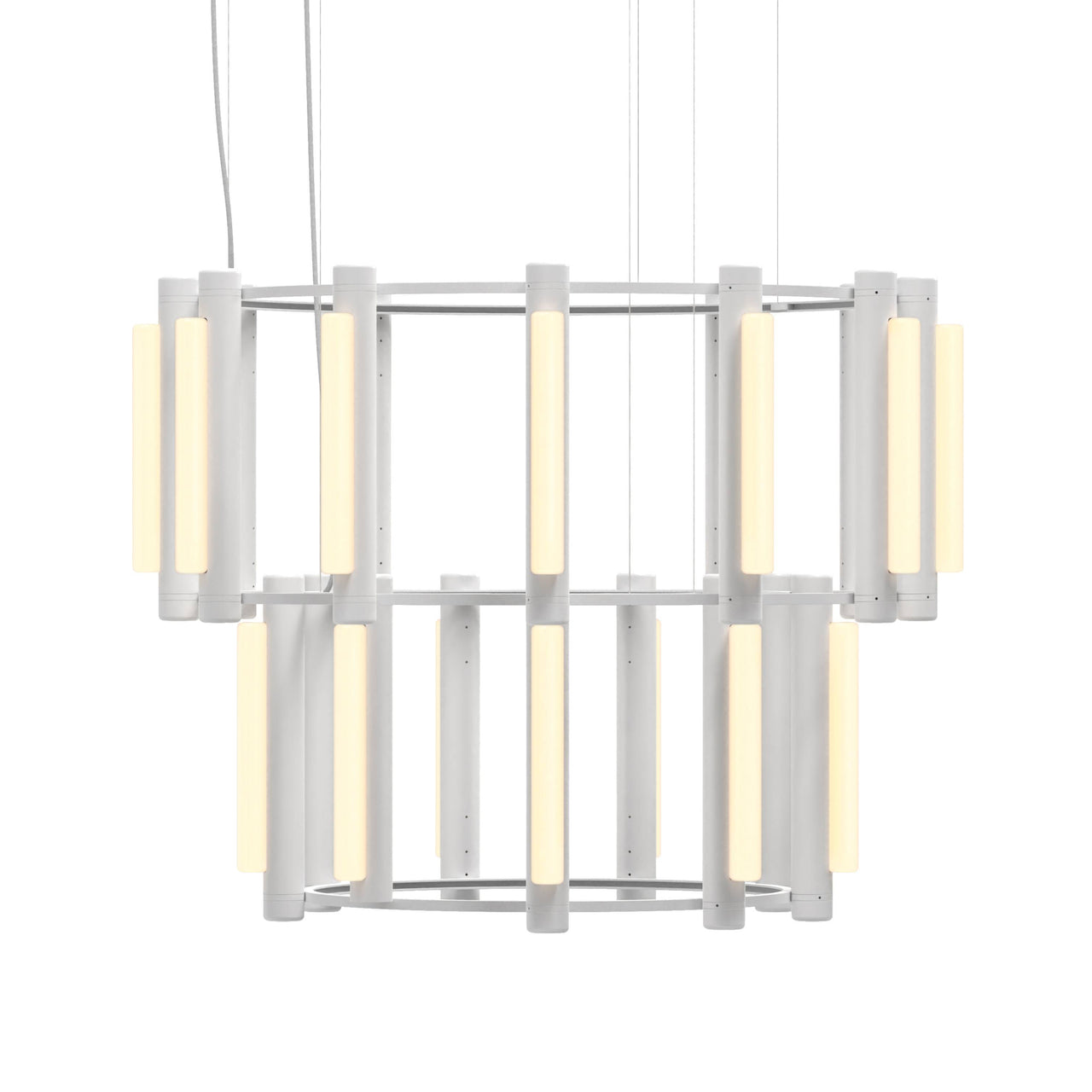 Pipeline 8 Chandelier: White