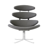 Corona Chair: Brushed Chrome + Without Ottoman