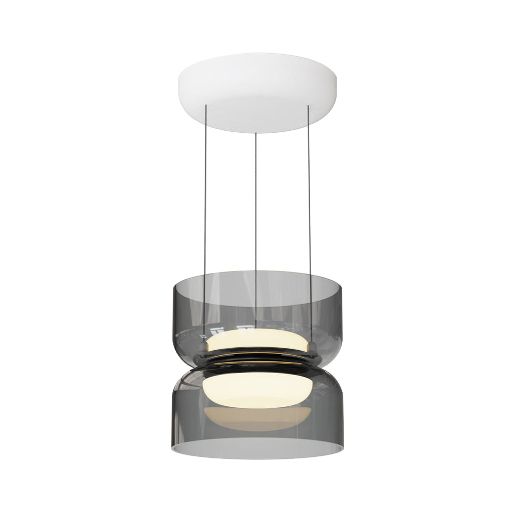 Totem Mini Up + Downlight Pendant: E + Smoke + White