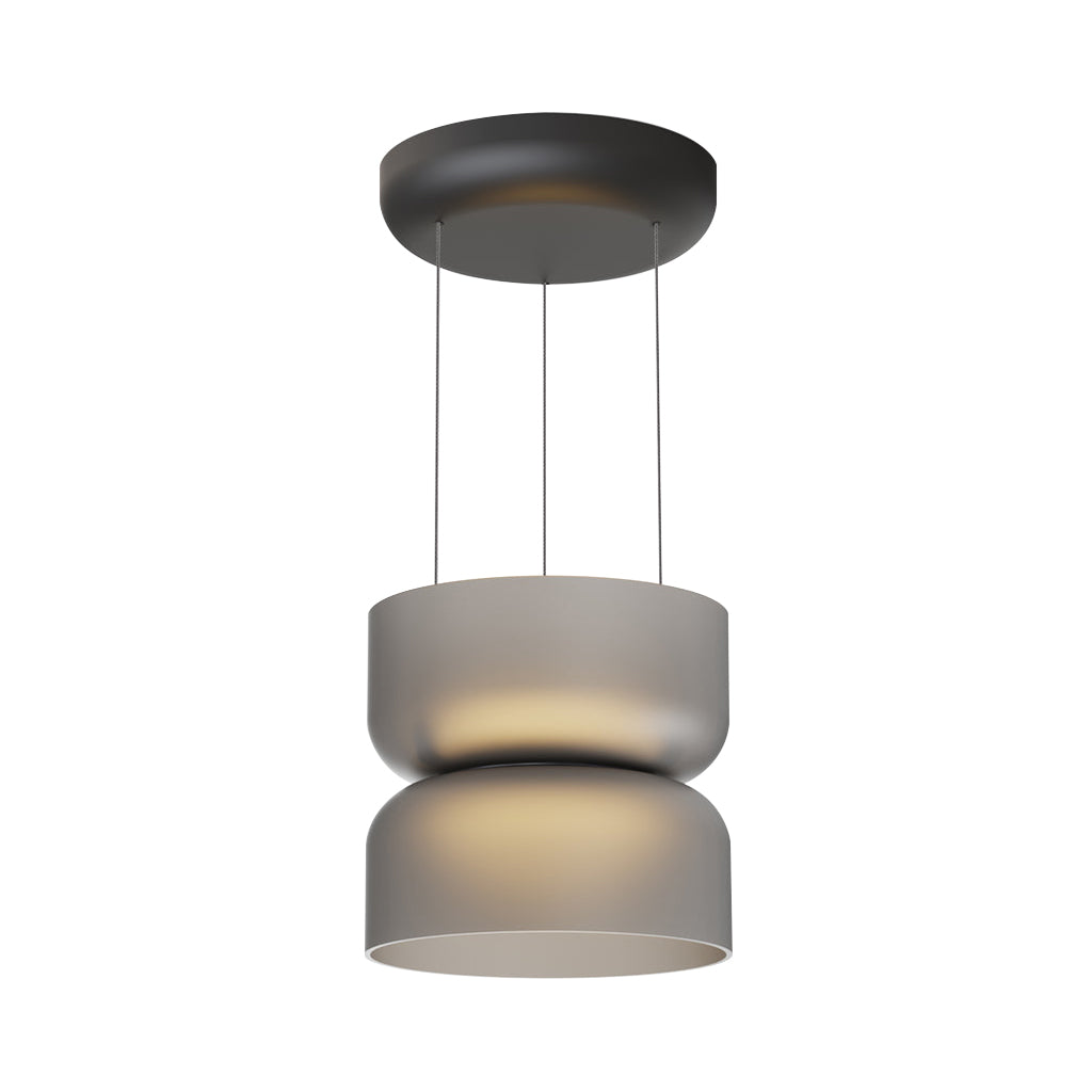 Totem Mini Up + Downlight Pendant: E + Etched Smoke + Black