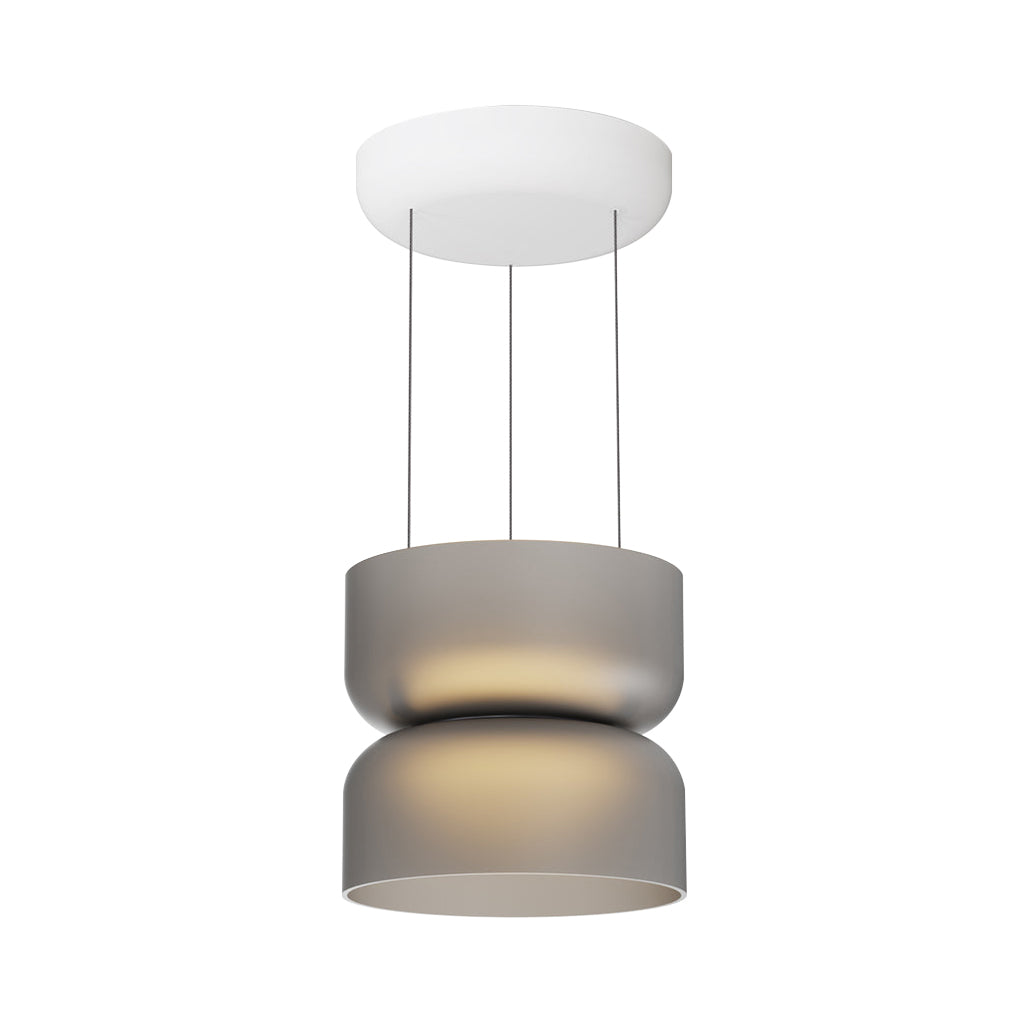 Totem Mini Up + Downlight Pendant: E + Etched Smoke + White