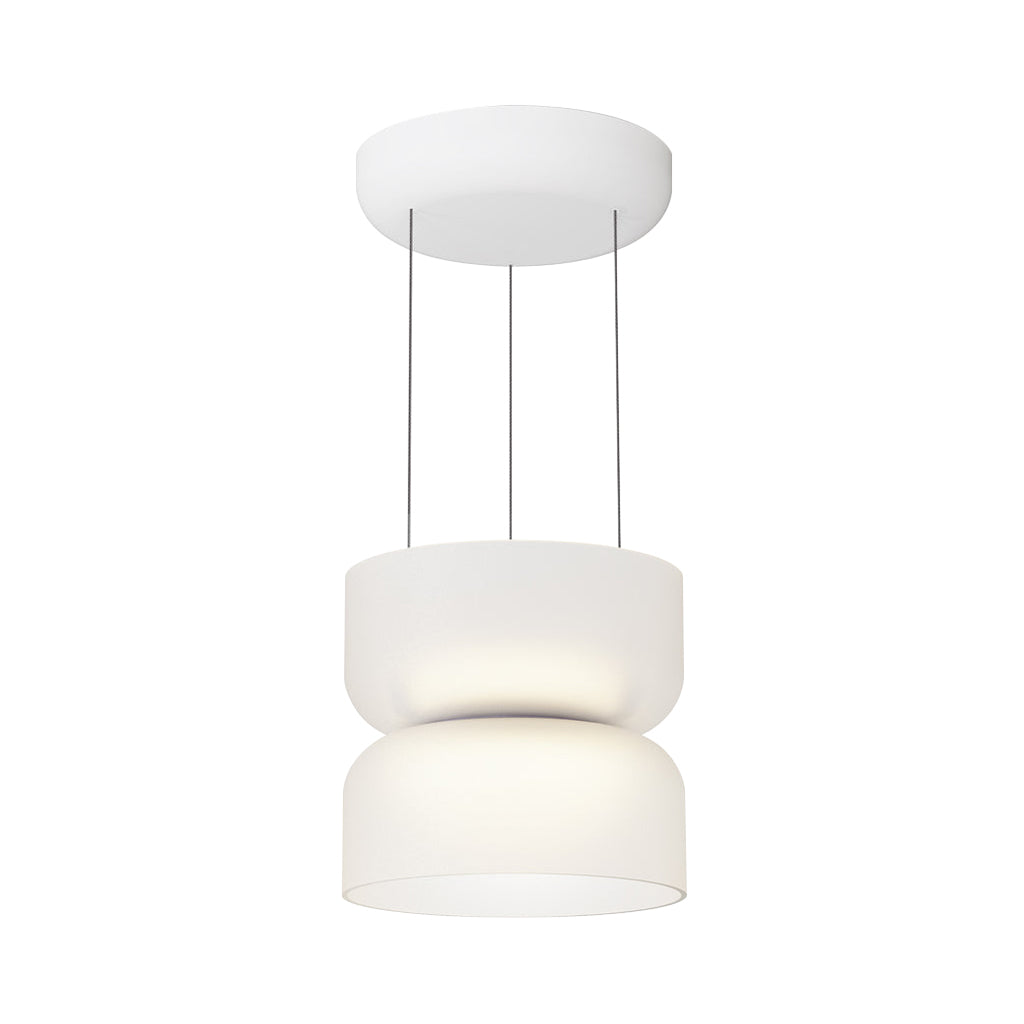 Totem Mini Up + Downlight Pendant: E + Etched White + White