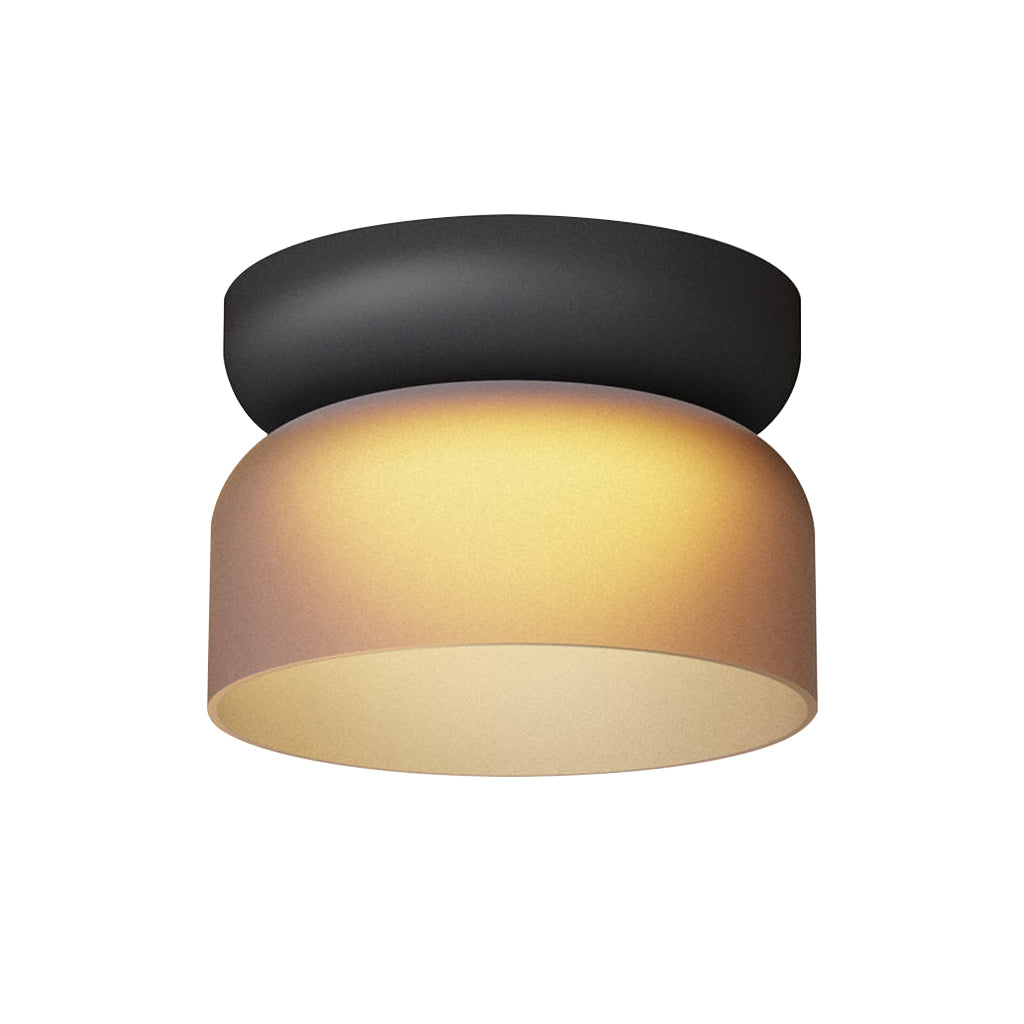 Totem Mini Flush Downlight: E + Etched Amber + Black