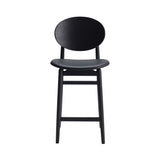 Outline Bar Stool: Seat Upholstered + Sumi Ash + Fibre Black