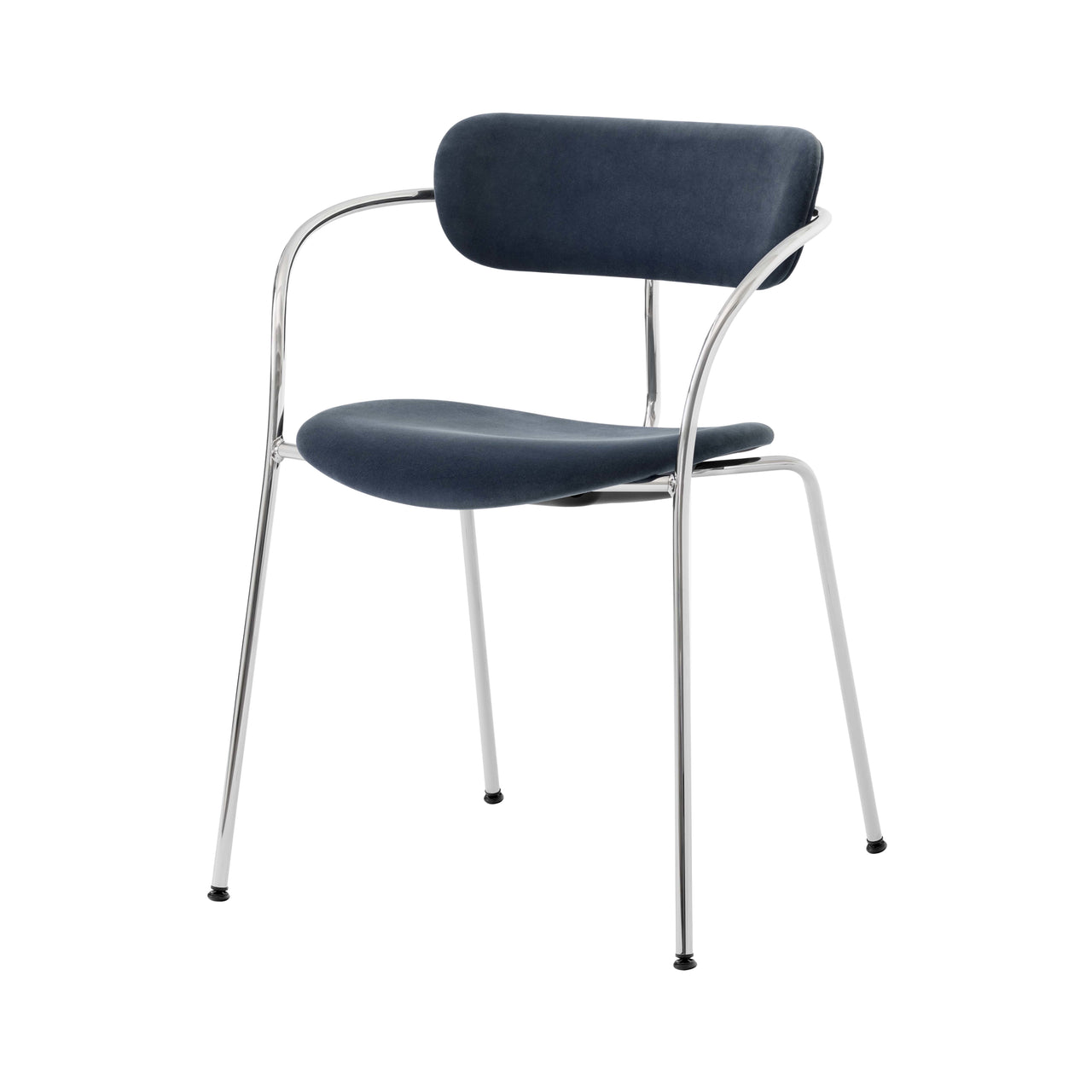 Pavilion Stacking Armchair Fully Upholstered: AV13 + Chrome