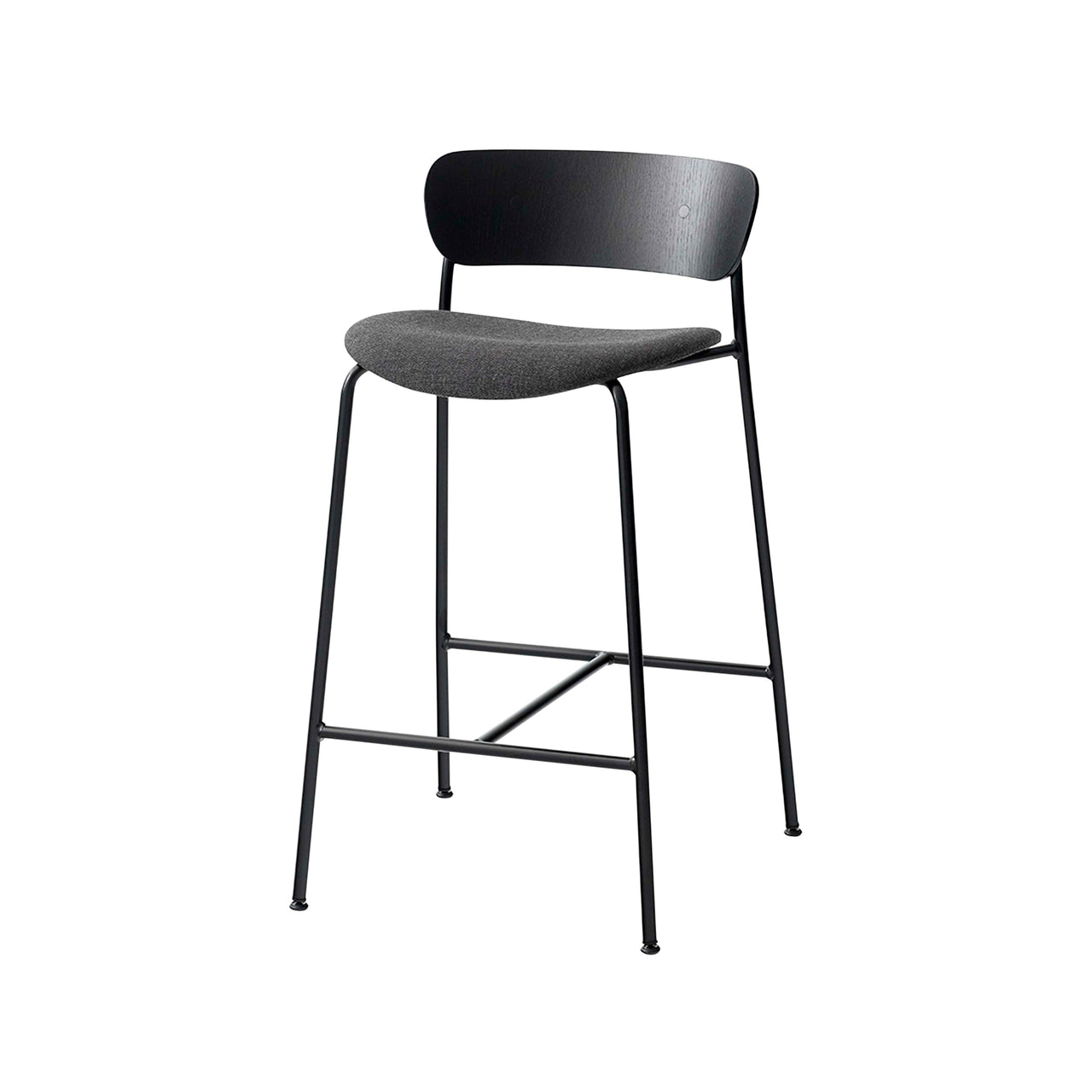 Pavilion Bar + Counter Chair Upholstered: AV10 + AV8 + Counter (AV8) + Black Lacquered Oak