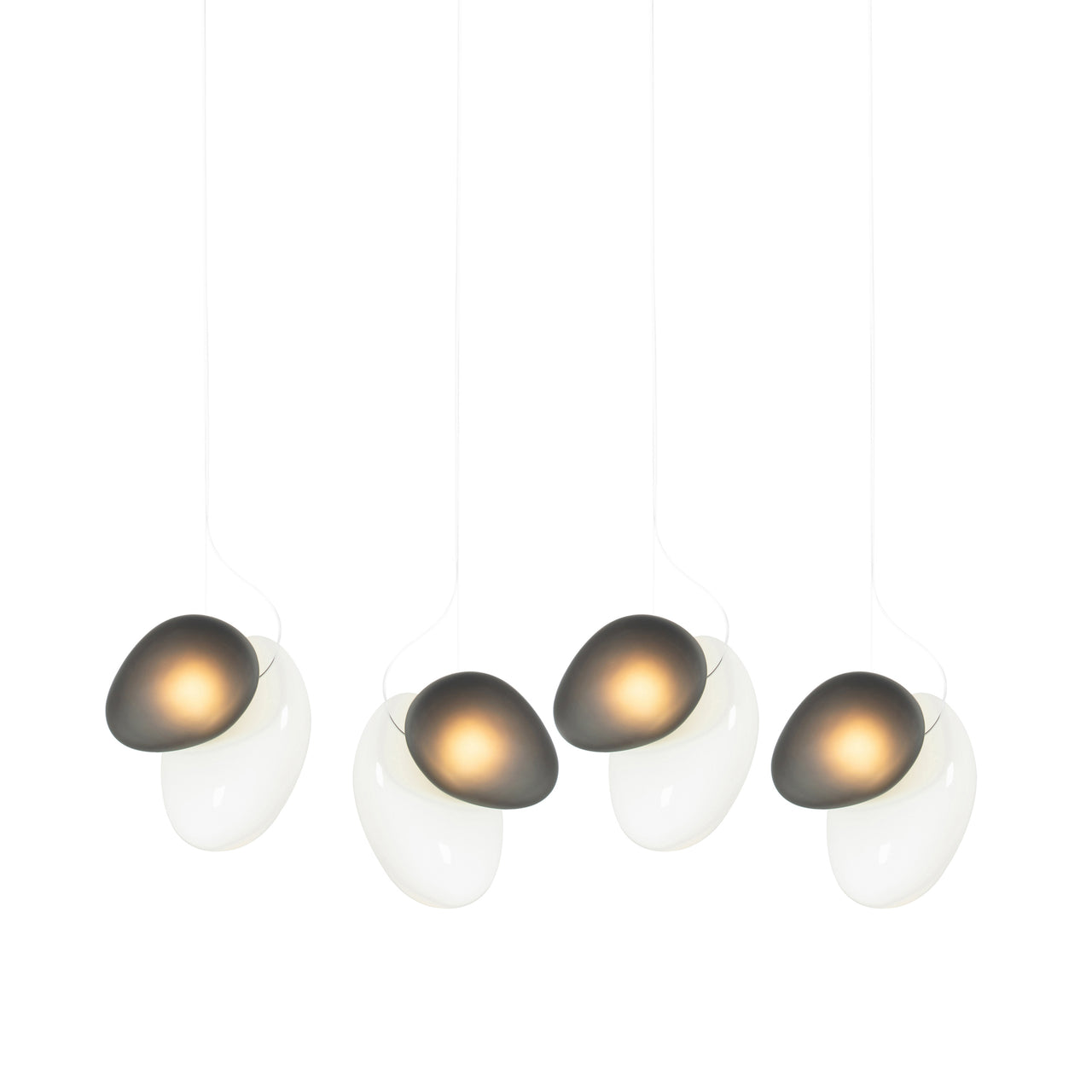 Pebble Linear 4 Pendant Light: A + C + Pearl + Slate