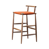 Pelleossa Stool: Seat Upholstered: Oak Stained Walnut