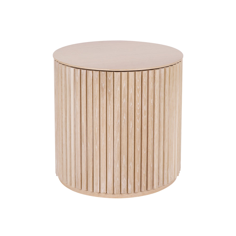 Petit Palais Side Table: Low + White Stained Oak + White Stained Oak