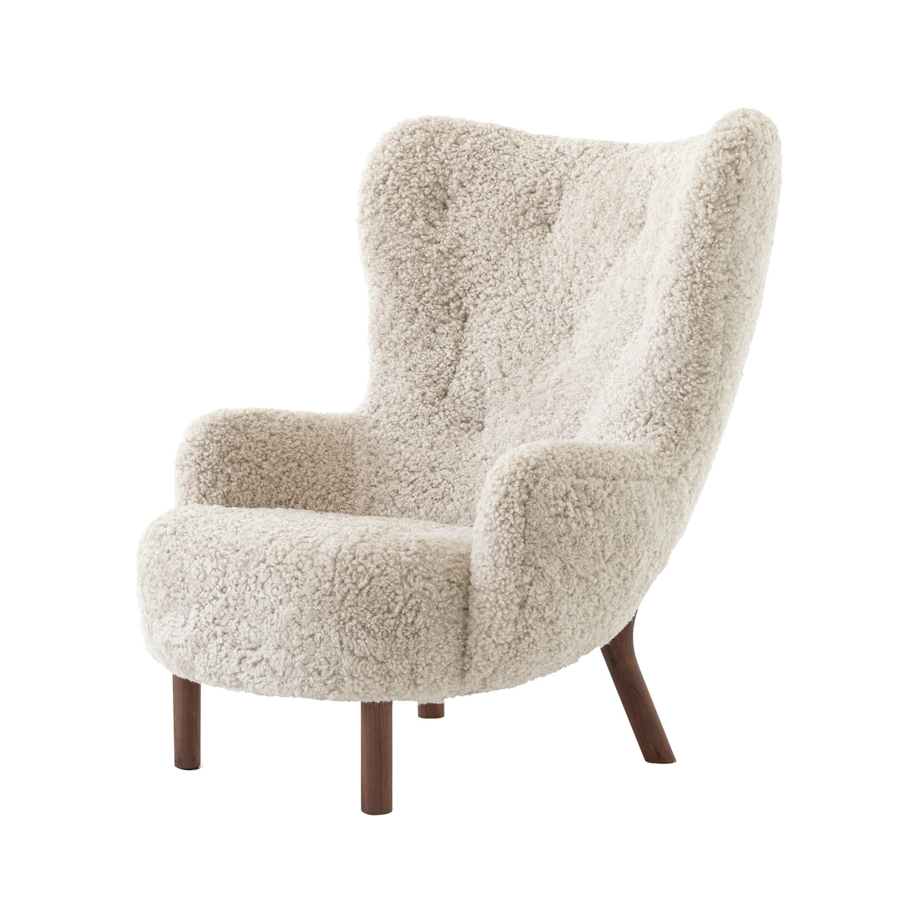 Petra Lounge Chair VB3: Oiled Walnut + Sheepskin Moonlight