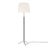 Pie de Salón Floor Lamp: G1 + Chrome-Plated + White Linen
