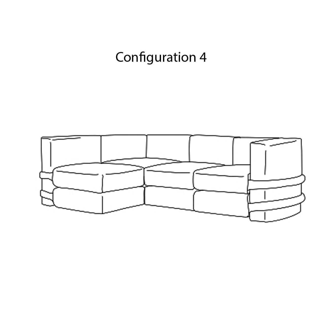 Pillow X Kassl Edition Modular Sofa: Leather + Configuration 4