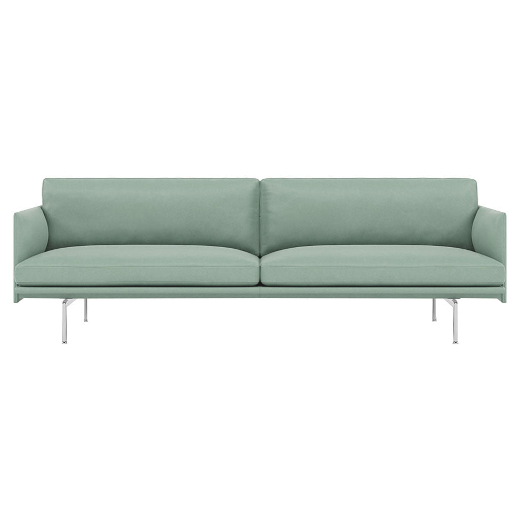 Outline 3-Seater Sofa: Polished Aluminum