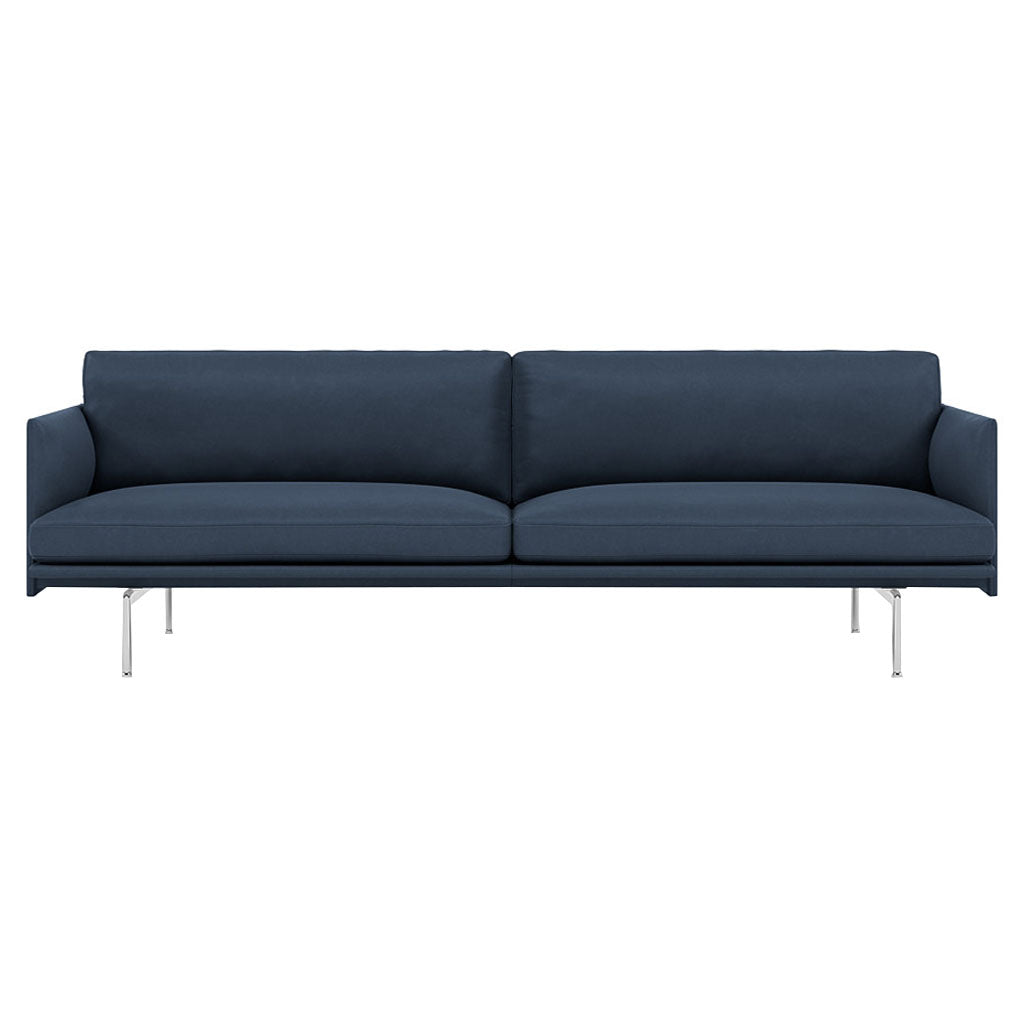 Outline 3-Seater Sofa: Polished Aluminum