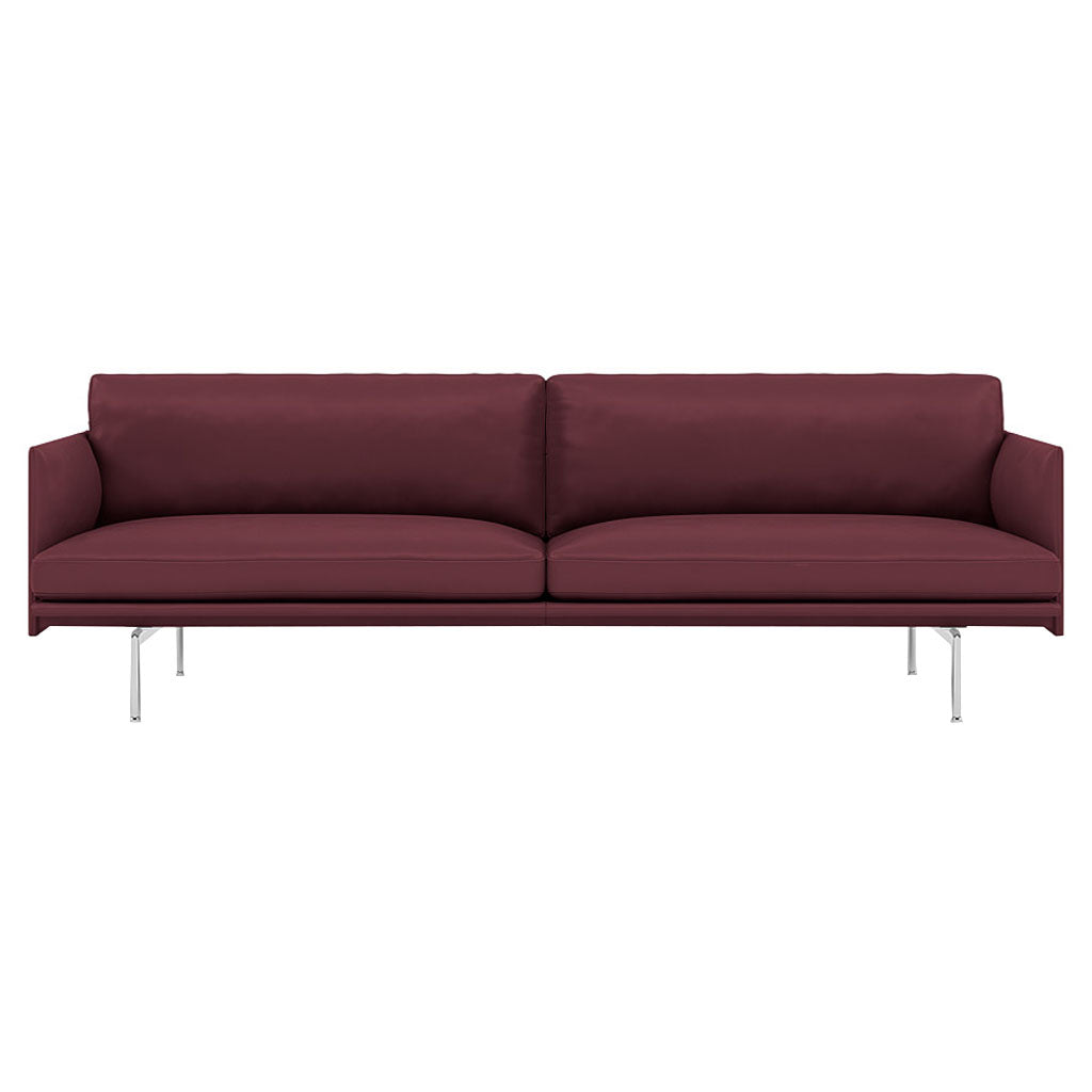 Outline 3-Seater Sofa: Polished Aluminum