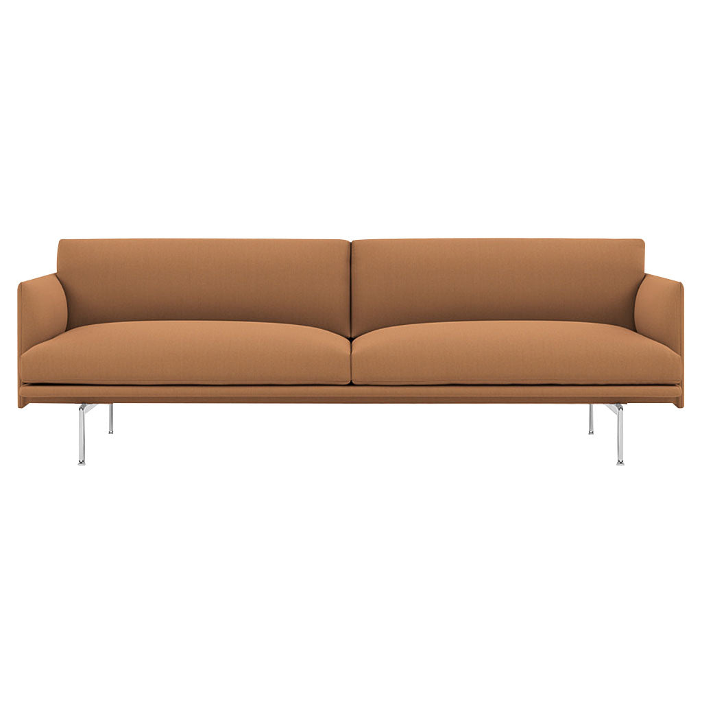 Outline 3-Seater Sofa: Polished Aluminum