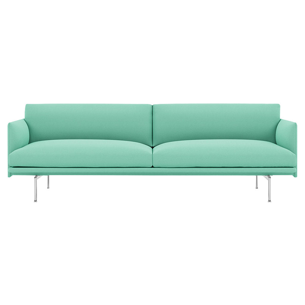 Outline 3-Seater Sofa: Polished Aluminum