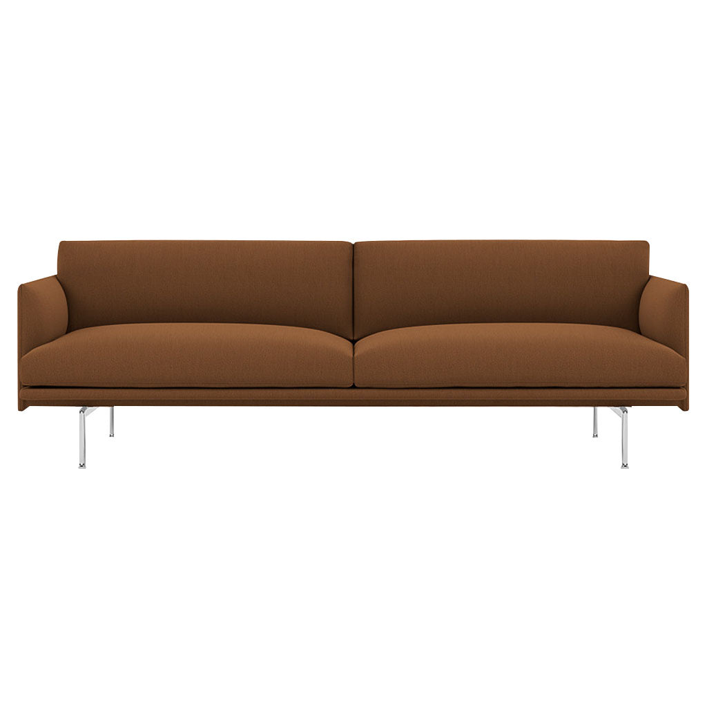 Outline 3-Seater Sofa: Polished Aluminum