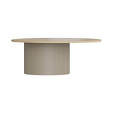Dune Coffee Table: Round + Whitened Oak + Warm Stone