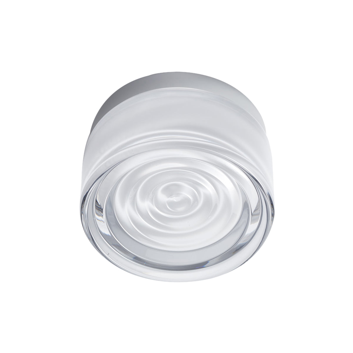 Ripple Flush Mount: White Interior Glass + Natural Anodized