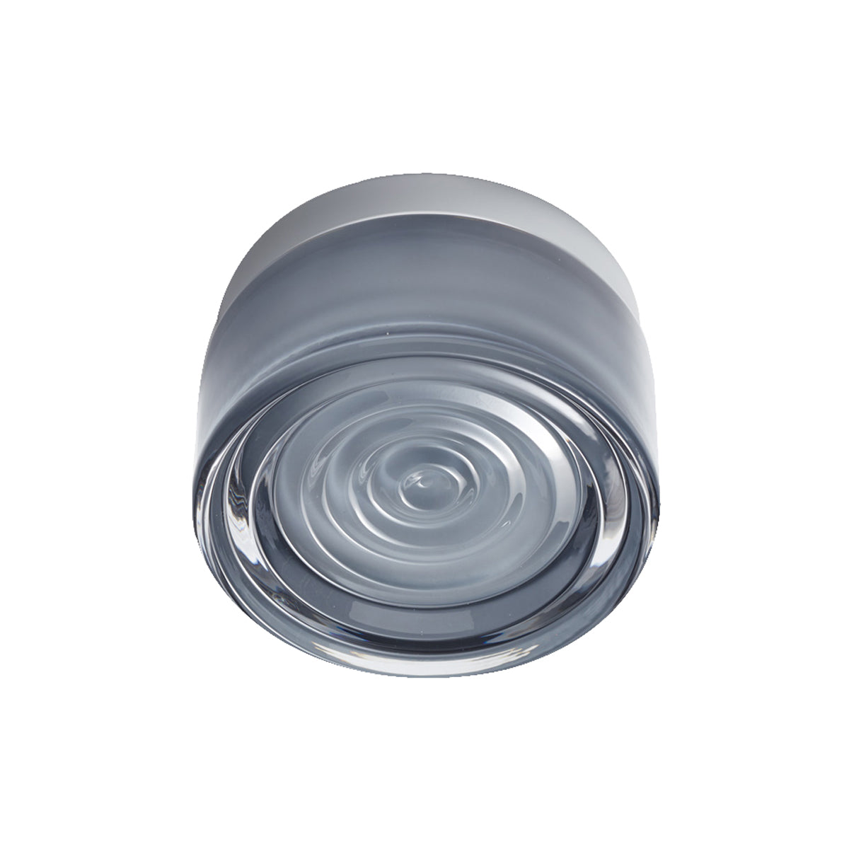 Ripple Flush Mount: Smoked Glass + Natural Anodized