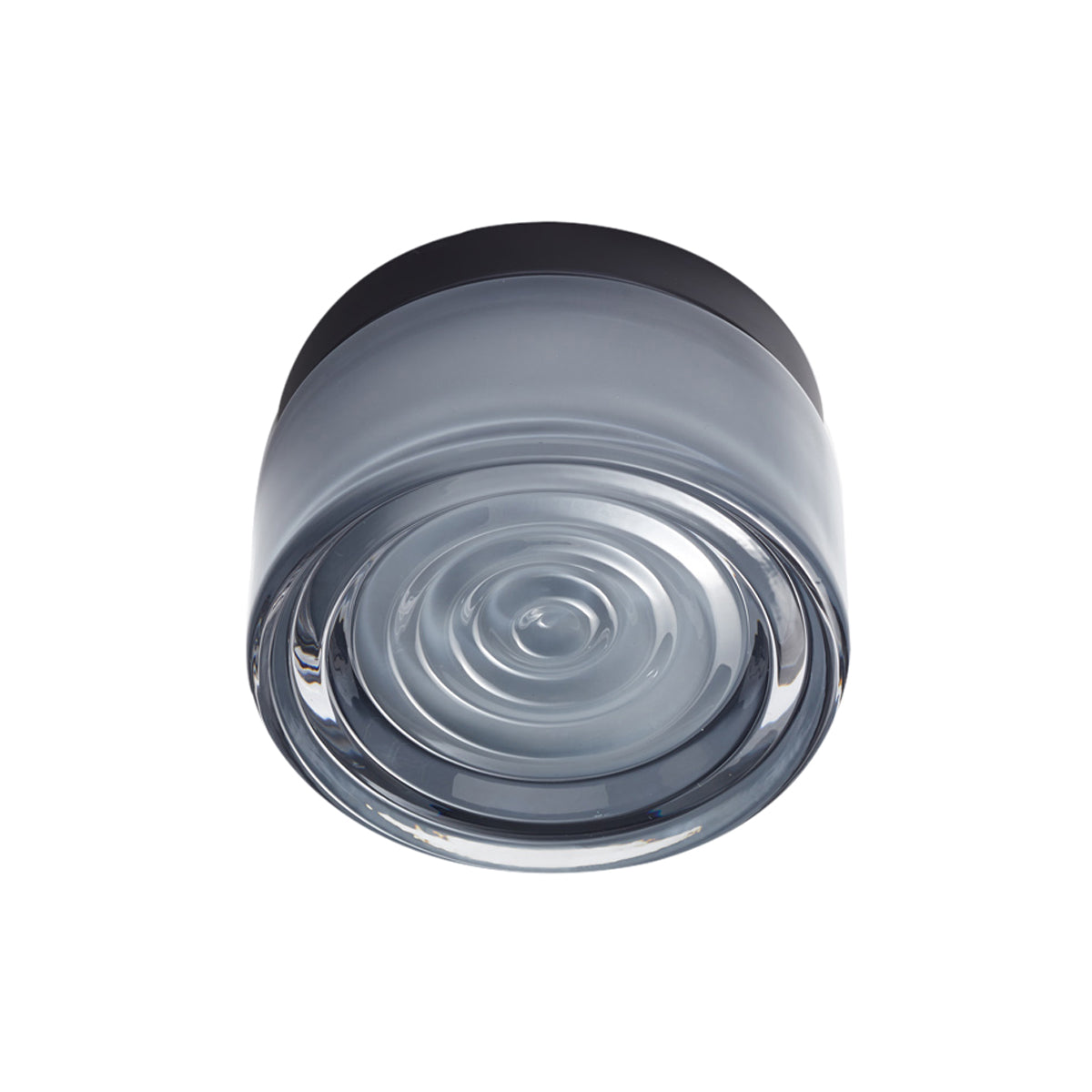 Ripple Flush Mount: Smoked Glass + Black Anodized