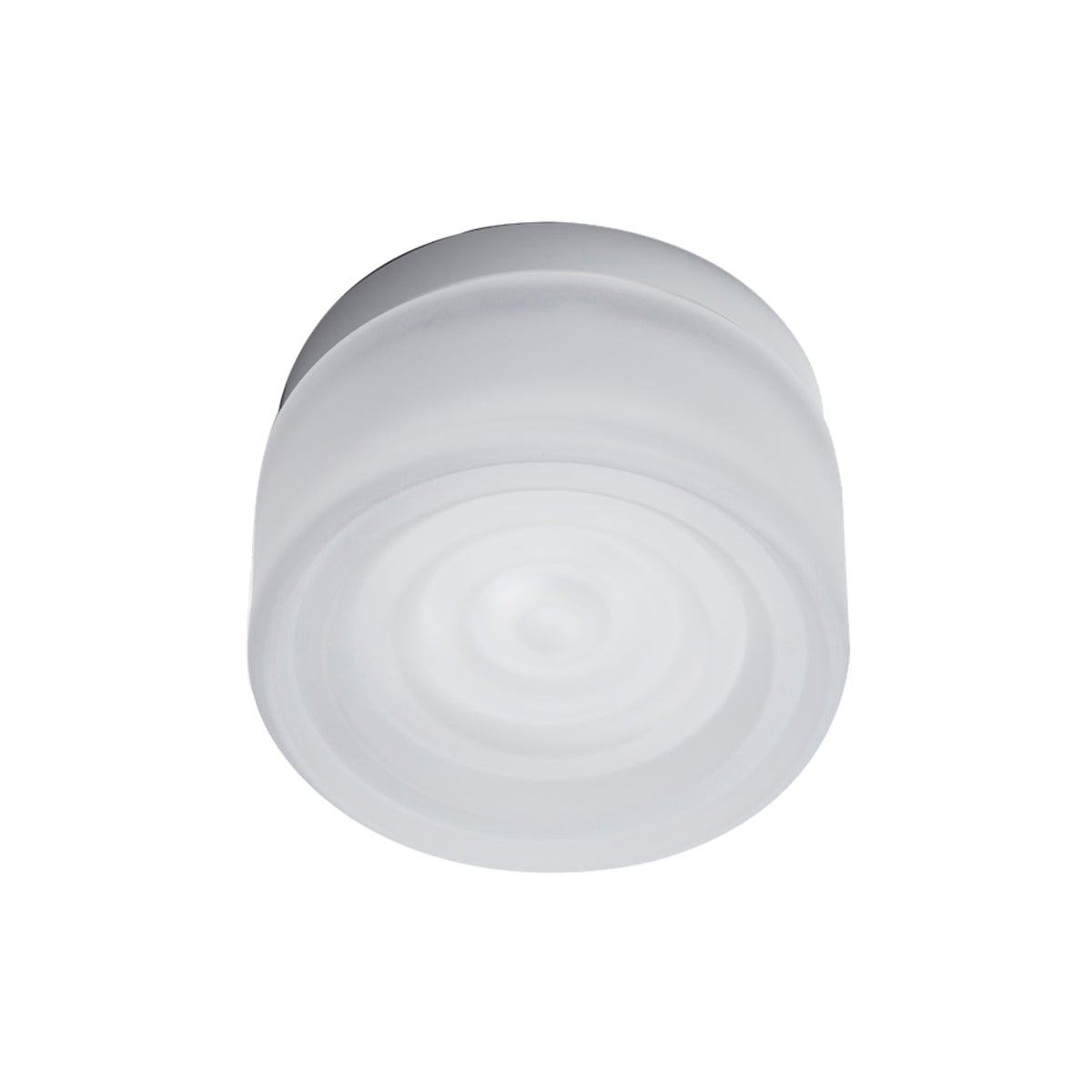 Ripple Flush Mount: Frosted Glass + Natural Anodized