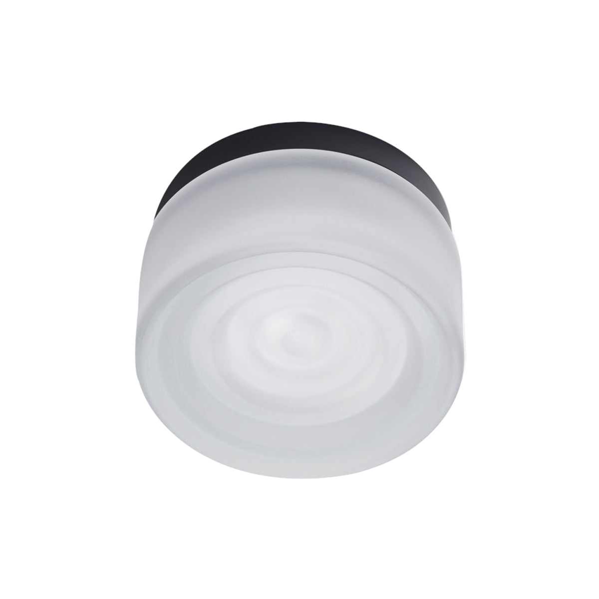 Ripple Flush Mount: Frosted Glass + Black Anodized