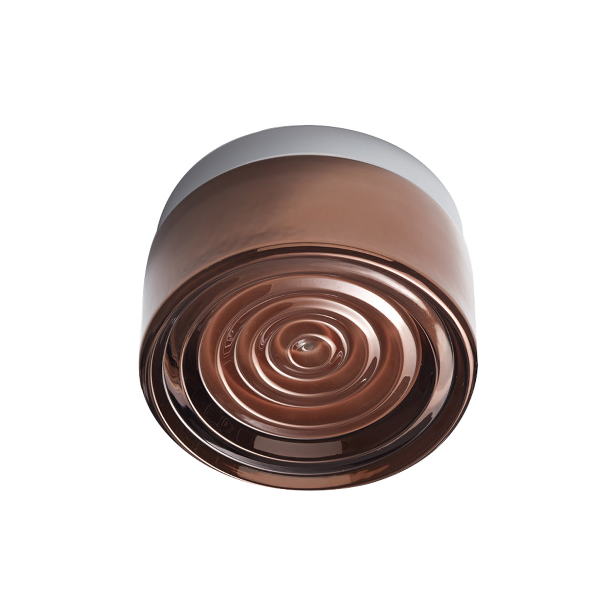 Ripple Flush Mount: Copper Exterior Glass + Natural Anodized